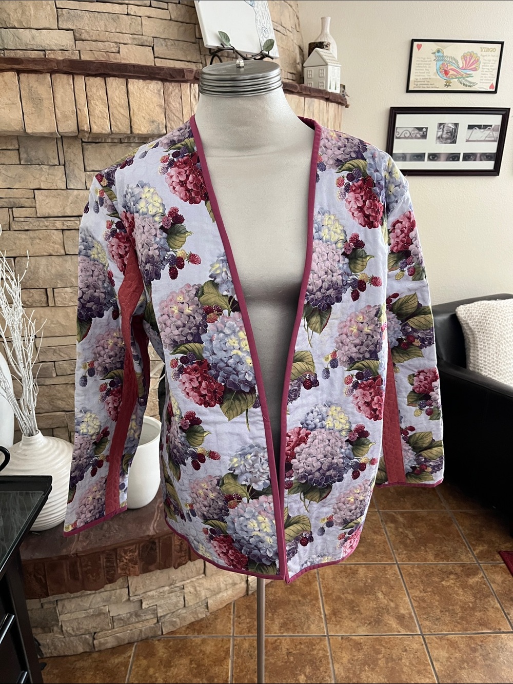 Handcrafted Floral Quilted Jacket Cottagecore